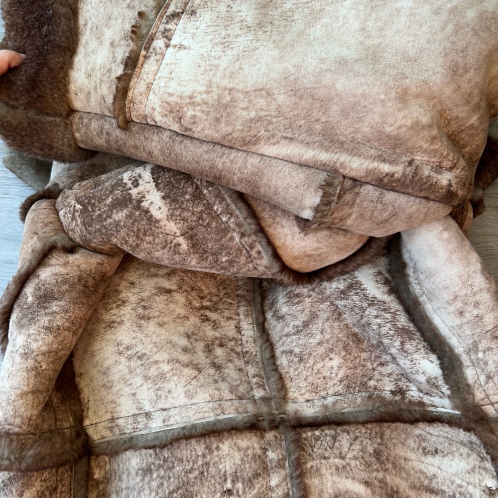 Vintage Rice Sportswear Genuine Shearling Sheepskin Leather Coat - Picture 16 of 16